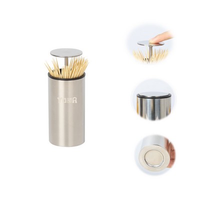 Stainless Steel Push-On Toothpick Holder