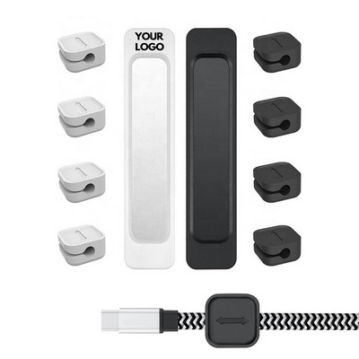 PVC Storage Desktop Data Cable Fixed Self Adhesive Cable Organizer for Table Magnetic Clip