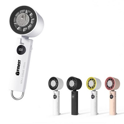 2000mAh Rechargeable Handheld Folding Semiconductor Ice Compress High Speed Fan with Carabiner