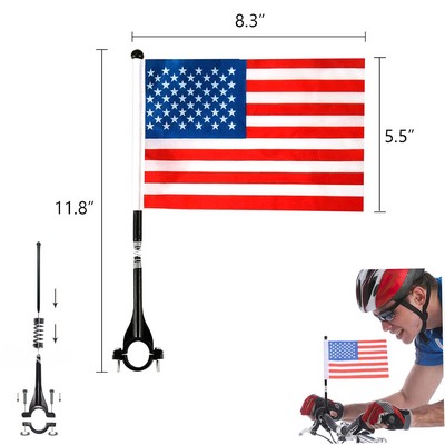 Bicycle Safety Flag With Clamp And Plastic Pole