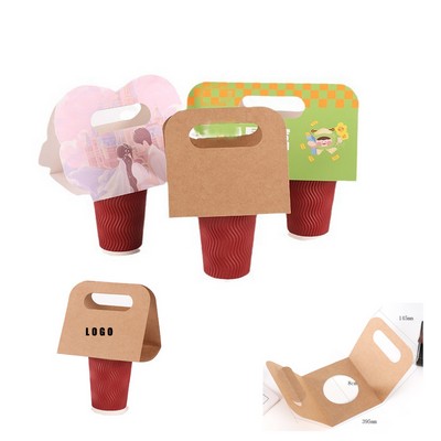 Single/Double Hole Disposable Kraft Paper Cup Holder