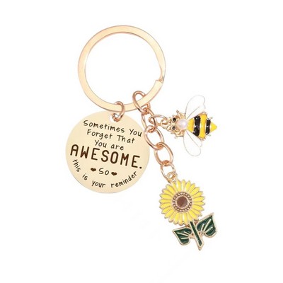 Inspirational Keyring Sunflower Keychain Gifts for Women