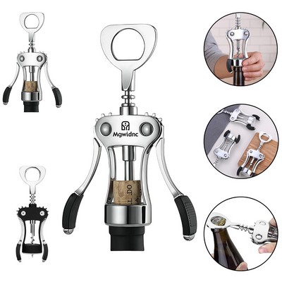 Zinc Alloy Shiny Wing Corkscrew Bottle Opener for Beer Wine Kitchen Tool