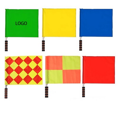 Soccer Referee Signal Flag Sports Match Waving Flags Handle
