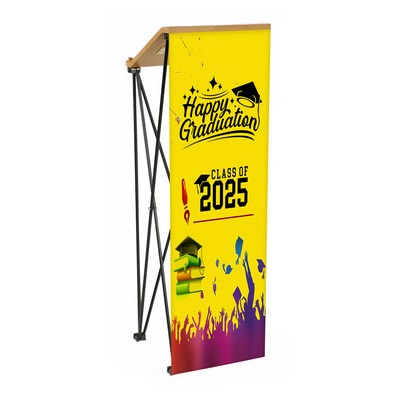Angled Portable Podium Kit - Vinyl Banner + Hardware