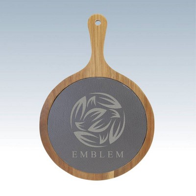 Small Acacia & Slate Round Cutting Board