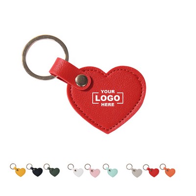 Heart Shaped Leather Keychain