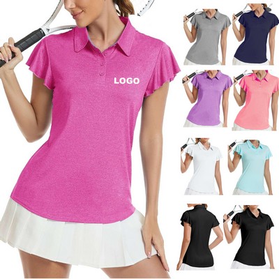 Custom Tennis Sport T-Shirt Womens Petal Sleeve Golf Shirts
