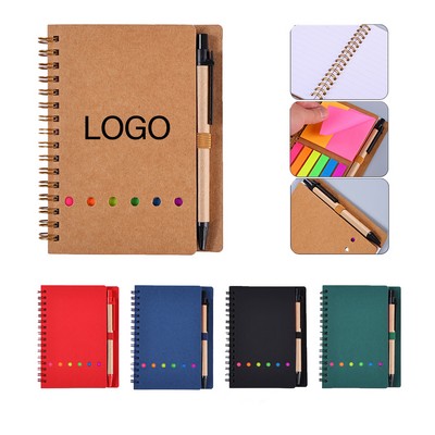 Spiral Kraft Paper Sticky Notes Notebook