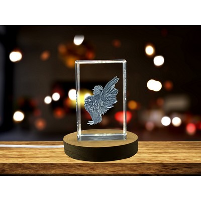 Serama Chicken 3D Engraved Crystal Trophy Award w/LED Base Light