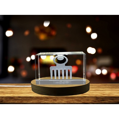 Duafe 3D Crystal Trophy Award w/LED Base - Symbol of Beauty and Femininity