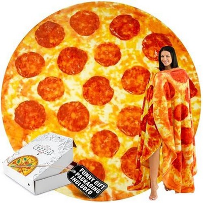 Round Pepperoni Pizza Blanket