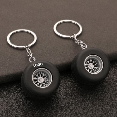 Soft Rubber Tire Keychain