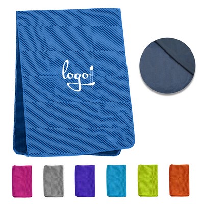 Quick Dry Ice Feeling Cooling Sport Towel W/Carabiner Pouch