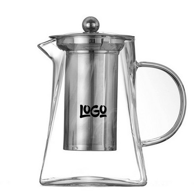 25 oz Clear High Borosilicate Glass Tea Pot