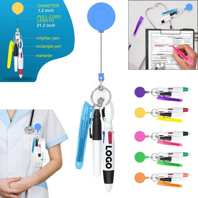 Nurse Pen Set with Retractable Badge Holder