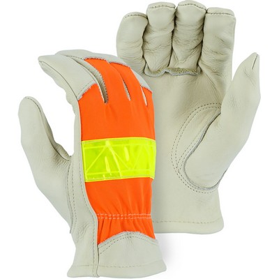 Majestic 1950 Cowhide Drivers Glove with Hi-Viz Back