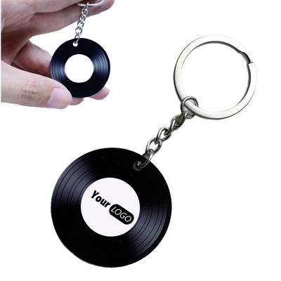 Record Music Keychain
