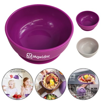 Round Silicone Baby Bowl with Suction Base