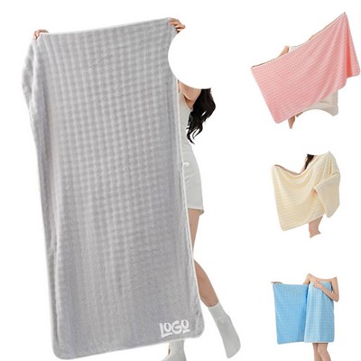 Absorbent Plush Coral Fleece Bath Towel – Home & Spa Use