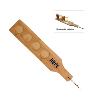 4-Glass Beer Tasting Flight Board Serving Paddle