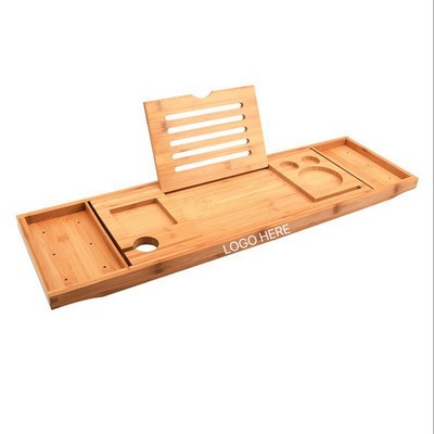 Bamboo Bath Caddy Adjustable Tray