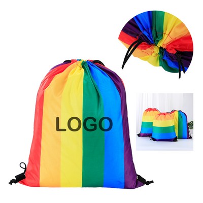Rainbow Drawstring Backpack