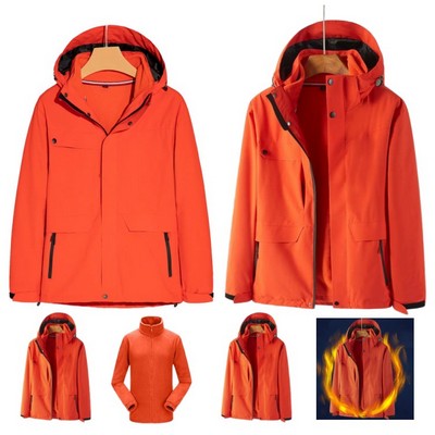 3in1 Winter Windbreaker Jacket Waterproof Fleece Coats
