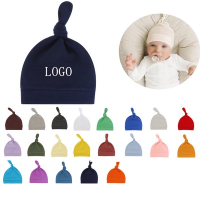 Newborn Baby Knot Beanie Hats Soft Caps 0-6 Months