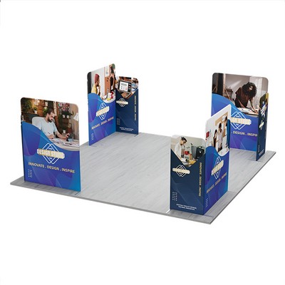 20' Magnetic Modular Fabric Displays 4 L Shape Sections (Single Sided)