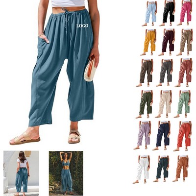 Women Linen Wide Leg Pant