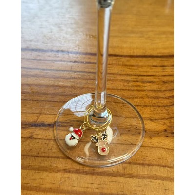 Custom Christmas Wine Glass Charms