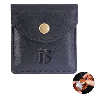 Outdoor Portable PU Leather Ashtray Pouch