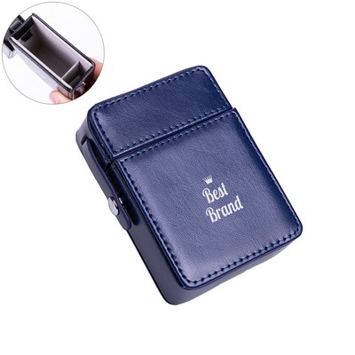 Stainless Steel PU Leather Cigarette Case