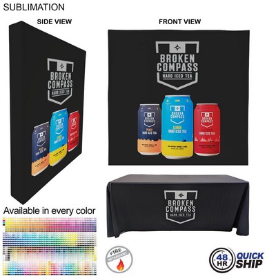 48Hr Quick - Tradeshow booth package Ultra, 7.5' Straight Wall with Wrap End Caps & 6' tablecloth