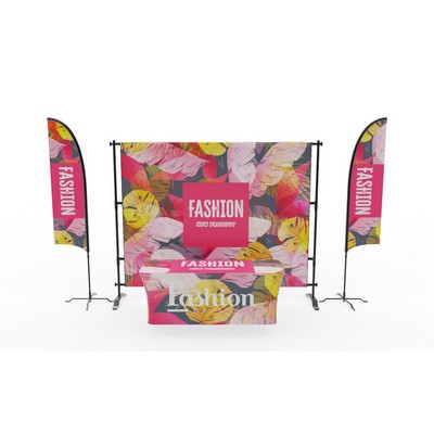 10' Display Kit With Backdrop, Feather Flags & Table Cover