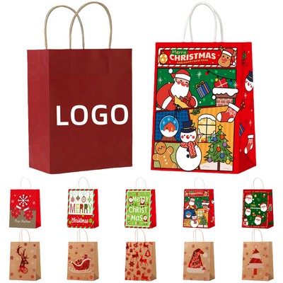 Christmas Kraft Paper Shopping Gift Bag