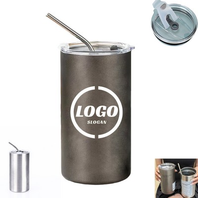 Stainless Steel Double Wall Thermos Cup with Straw