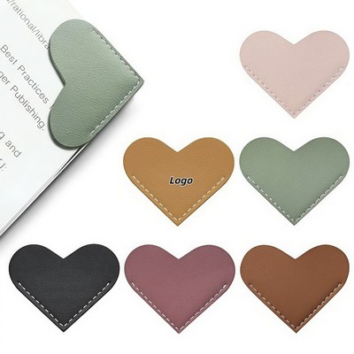 Heart Shaped Leather Bookmark for Readers and Students