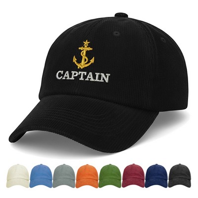 Premium Soft Texture Corduroy Dad Cap