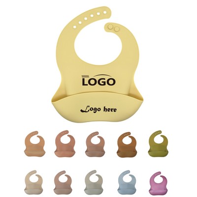 Silicone Cute Baby Bib with Pocket