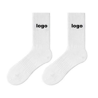 Customizable Cotton Athletic Socks for Men with Breathable Fit