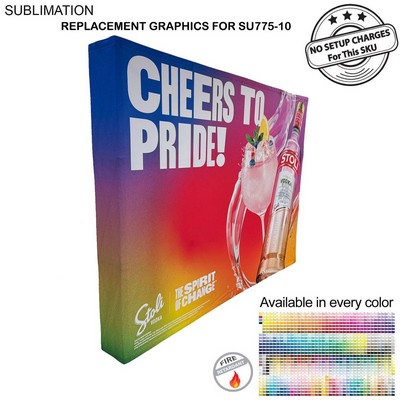 Replacement Graphics for 10' Straight Wall Tension Fabric with Wrap End Caps