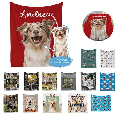 Custom Blanket with Pet Image Name