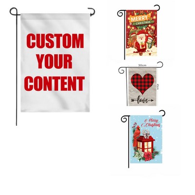 Garden Flag With Light And Base