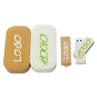 Wheat Straw Biodegradable Box Usb Drive Set(64Gb)