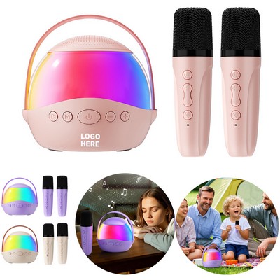 Portable Wireless Karaoke Speaker with Dual Microphones
