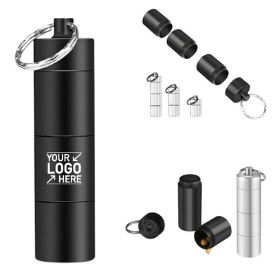 Portable Aluminum Pill Holder Keychain