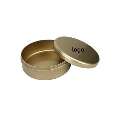 Round Frosted Tin Container for Cookies Candy Tea and Snack Storage