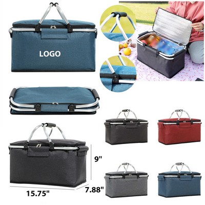 Portable Insulated Folding Picnic Basket